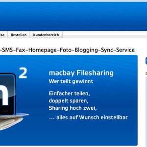 Der deutsche Online-Dienst MacBay.de stammt noch aus der Zeit von MobileMe und bietet auch Webspace und Fax.