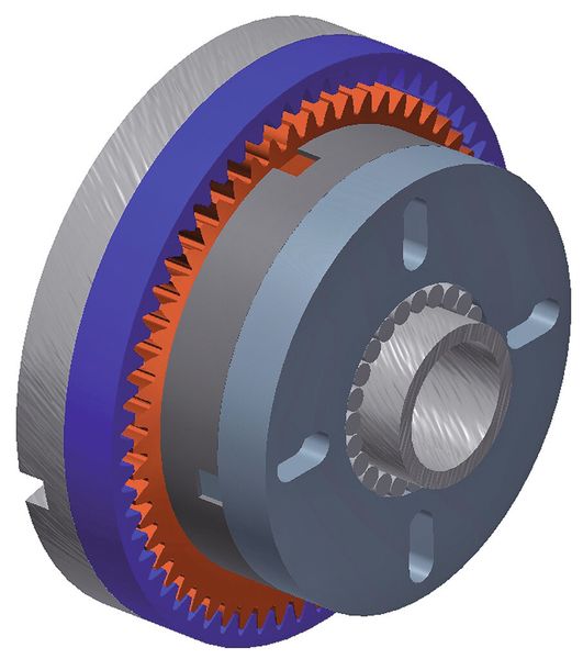 Bild 1: Einstufiges, einfaches Exzentergetriebe mit Oldhamkupplung als Abtriebselement. (Bild: Maul Konstruktionen)
