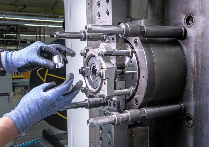 Manueller Kalibriervorgang im Kompetenzzentrum Industrial Bearings (KS Kolbenschmidt)