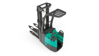 Ein Axia EM von Mitsubishi Forklift Trucks in der Variante Einstiegsmöglichkeit von hinten und Schutzbügel an den Seiten. (Bild: Mitsubishi Forklift Trucks)