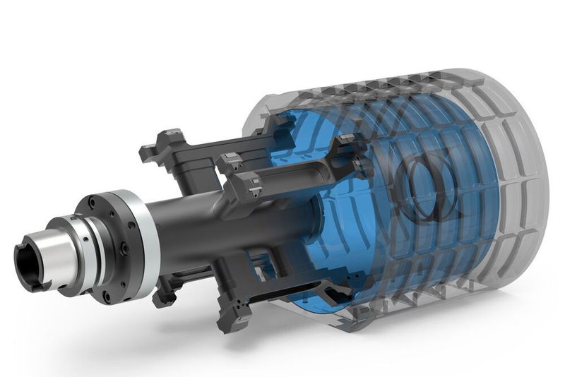 The fine boring tool for stator housings is particularly light, stiff and causes only low-vibrations due to its innovative welded construction. (Mapal)