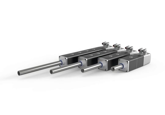 The new electromechanical linear actuator series Cyber Force Line is available in various configurations on Servosoft.(Image: Wittenstein SE)