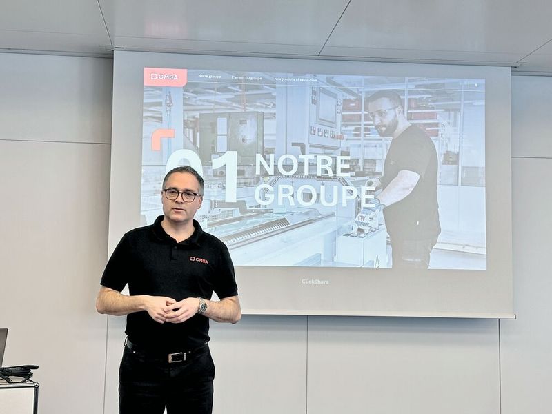 Philipp von Büren, CEO du groupe CMSA, a présenté les métiers et savoir-faire présents chez CMSA. (Source : Margaux Pontieu)