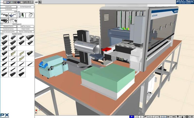 P’X5 Software bietet die Konfiguration und Aufstellungsplanung von Maschinen in 3D. (Archiv: Vogel Business Media)