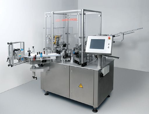 (Diese Etikettiermaschine versieht Einmalspritzen mit Selbstklebeetiketten von der Rolle. Bild: Bausch+Ströbel)