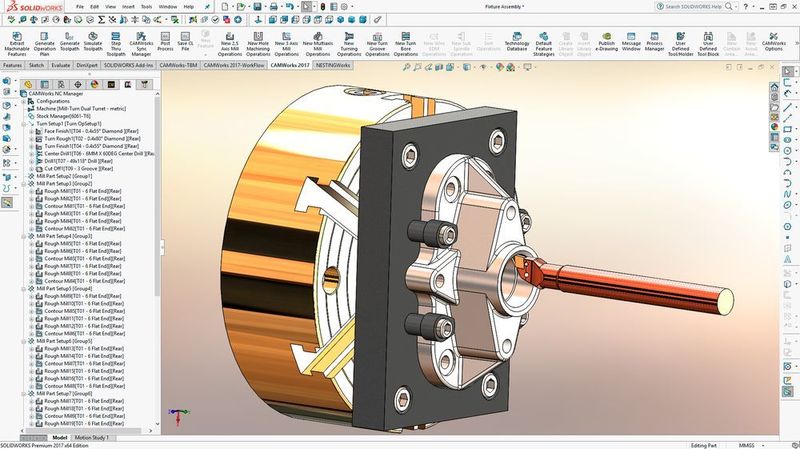 Ab Version Solidworks 2018 beinhaltet die 3D-Produktentwicklungslösung Solidworks die Fertigungszusatzanwendung Solidworks CAM, eine voll integrierte Technologie, die den Entwicklungs- und Fertigungsprozess in einem einzigen System vereint. (Geometric)