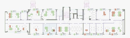 Der 2D-Plan der Büroetage von Keßler Solutions kombiniert IoT mit Workplace-Management.(Bild:  Keßler Real Estate Solutions GmbH)