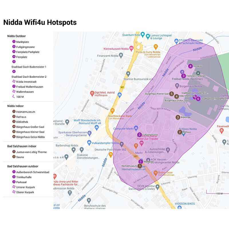 Ob am Rathaus oder im Freibad – an mehreren Standorten in Nidda könne nun kostenlos WLAN genutzt werden.