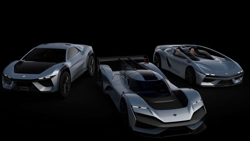 Mit gleich drei Autos wurde die neue E-Automarke Laffite Automobili vorgestellt. (Bild: Laffite Automobili)