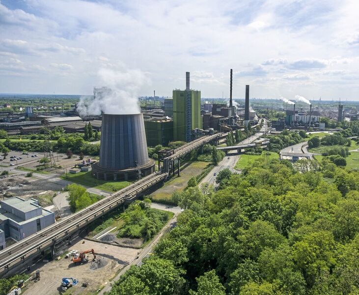 Eines der größten Stahlwerke Europas soll zum Vorreiter der Kreislaufchemie werden. (Thyssenkrupp)