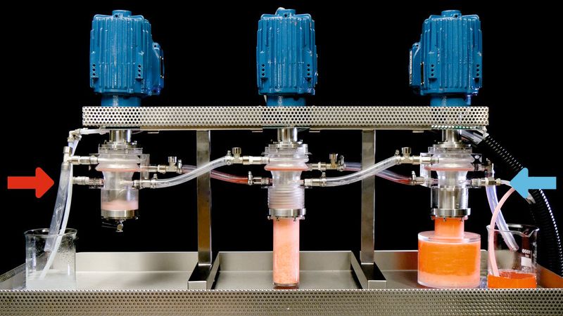 3-stufige Gegenstromextraktion mit unterschiedlicher Mischzeit pro Stufe. (Bilder: Cinc)