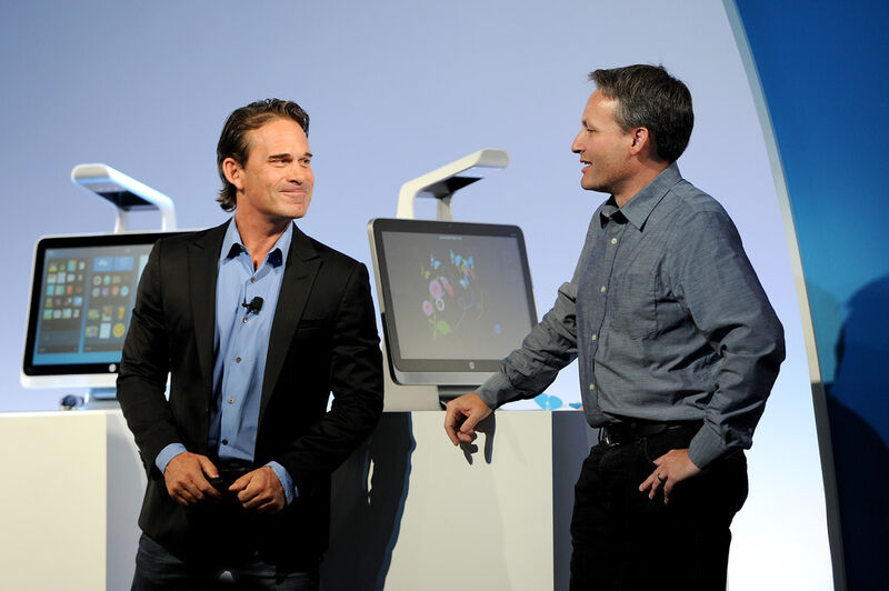 Ron Coughlin (links) und Brad Short, Entwicklunger und Gründer des Projekts Sprout by HP präsentieren Sprout beim Launch Event am 29. Oktober 2014 in New York. (Bild: Invision)