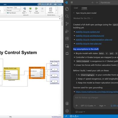 KI-Agenten wandeln Anforderungen in validierte Simulink-Entwürfe um, wodurch die Entwicklung beschleunigt und Nacharbeiten reduziert werden. (Bild: Mathworks)