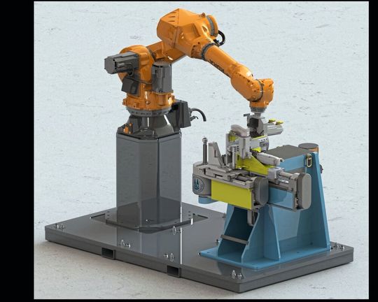 Die Robibend 40 vereine Biegekopf und Robotersystem zu einer vollständig integrierten Einheit. (Bild:  Schwarze-Robitec)