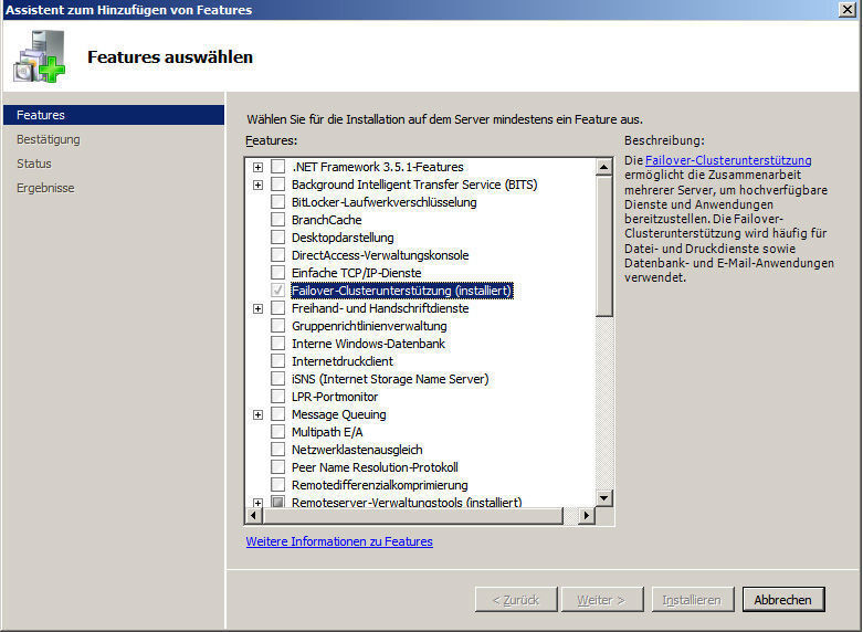 Die Cluster-Funktion wird als Rolle des Windows Server aktiviert. Bild: Baumeister (Archiv: Vogel Business Media)