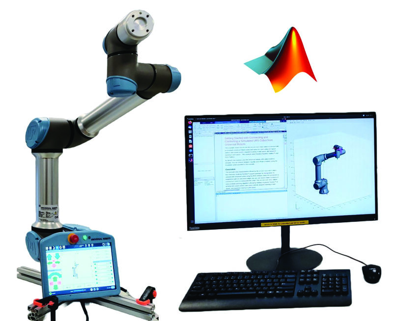 Ingenieure können mit Matlab und der Robotics System Toolbox ihre Matlab-basierten Cobot-Anwendungen für die UR-Roboter entwerfen und sie mit ihnen simulieren, testen und einsetzen.