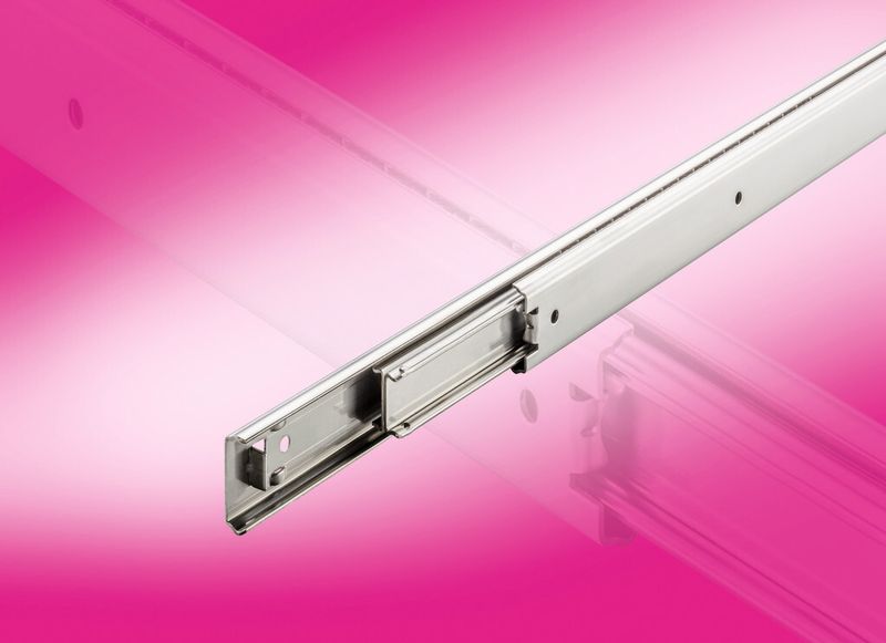 Der Edelstahlvollauszug LFX 27 erweitert die Produktpalette derkorrosionsbeständigen Linearführungen. (Bild: Rollon)