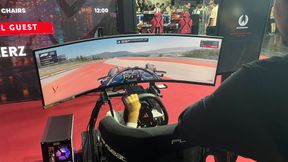 Der 49-Zoll-Monitor G-Master GCB4986DQSNP-B1 war schon allein durch seine Größe ein Blickfang auf dem Iiyama-Gamescom-Stand. Er wurde dort in einem Racing-Setup präsentiert, das von dem hohen Immersionsgrad eines gekrümmten 32:9-Displays profitiert. (Bild: Vogel IT-Medien)