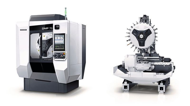 Bei einer Aufstellfläche von lediglich 4,2 m² bietet die DMP 70 Verfahrwege von 700 x 420 x 380 mm. (DMG Mori)