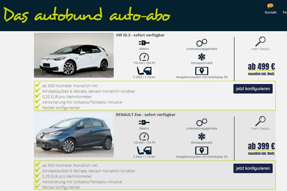 Wunderschne Auto Abo Vergleich Ebenbild