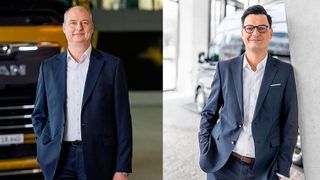 MAN Truck & Bus hat den Deutschlandvertrieb neu aufgestellt. Seit April leitet Ronald Oesteritz (l.) die Lkw-Sparte und Darko Simeunovic den Transportervertrieb. (MAN Truck & Bus)