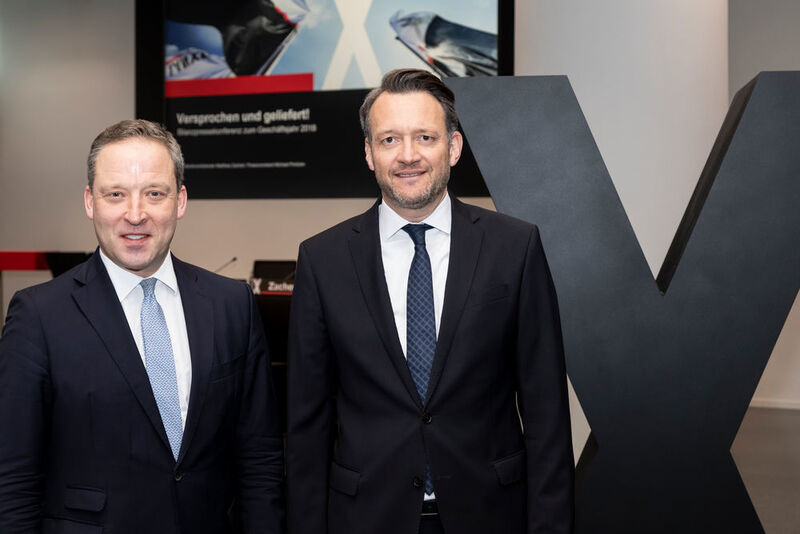 Vorstandsvorsitzender Matthias Zachert und Finanzvorstand Michael Pontzen stellten bei der Lanxess-Bilanzpressekonferenz die Ergebnisse für das Geschäftsjahr 2018 vor. (Lanxess)