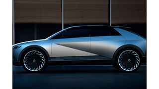 Hyundai präsentiert auf der IAA das neue E-Konzeptfahrzeug „Elektro-Konzept 45“. (Hyundai)