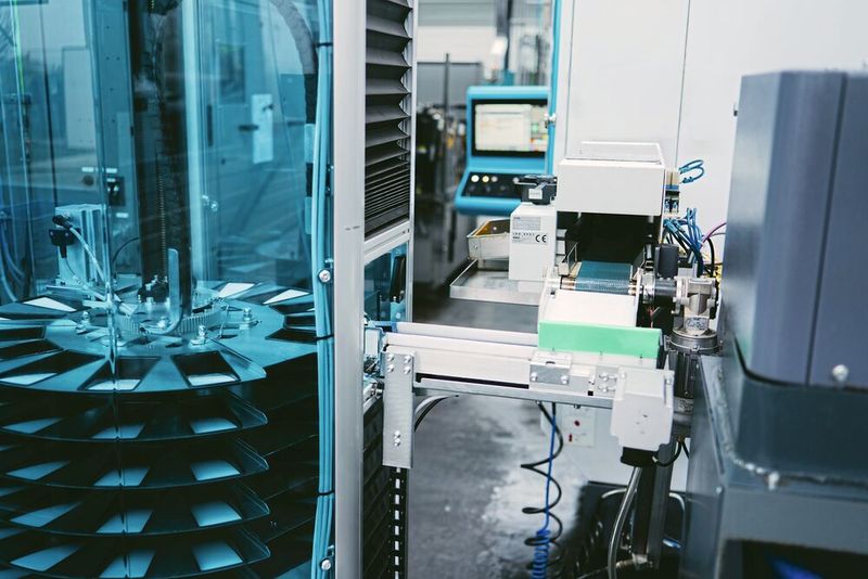 Die Übergabe von der Maschine zum Teilespeicher Depot Max kann einfach umgesetzt werden.(Bild:  Lars Stegmann)