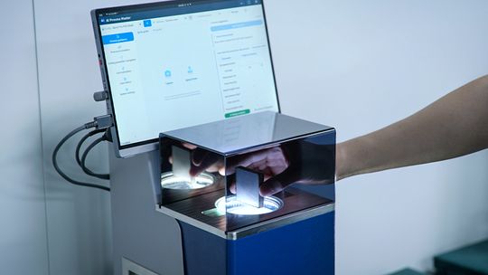 AI CutPilot ist die branchenweit erste KI-gestützte Diagnosestation für die Laserbearbeitung, die anhand einer visuellen Untersuchung der Schnittquerschnitte Bearbeitungsfehler identifiziert. Mit ihren vier Kernfunktionen wandelt sie praktische Bearbeitungserfahrungen in eine reproduzierbare Wissensdatenbank für Blechbearbeitungsbetriebe um. (Quelle:  Xlase GmbH)