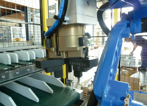 Die Greiferbacken des Doppelgreifers können innerhalb der Raster auf unterschiedliche Werkstückdurchmesser eingestellt werden.(Bild:  EGS Automation GmbH)