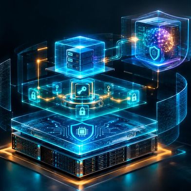 Wer nur auf eine isolierte VM setzt, lässt Lücken in der Vertrauenskette. Genauso wichtig für die Sicherheitsarchitektur sind die Firmware, die Verwaltung der Schlüssel und die Frage, wie KI-Dienste sensible Daten verarbeiten. (Bild: Dall-E / KI-generiert)