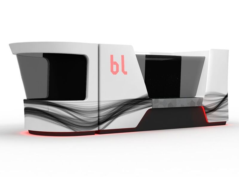 Bearbeitungszentrum mit Roboter, wie es sich bl-design konzipiert mit technischen Textilien vorstellt. (bl-design)
