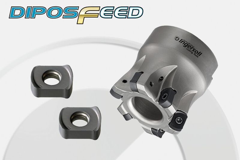 Hochvorschubfräser «DiPosFeed» und passende Wendeschneidplatte UN01. (Bild: Ingersoll)