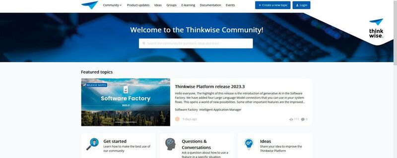 Die Developer- und User-Community von Thinkwise kann über ein Online-Portal Feedback und Anregungen liefern.