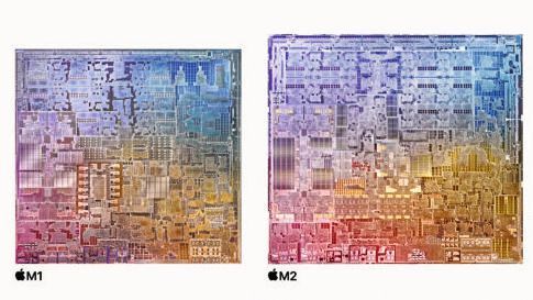 Die-Ansicht: Apples M1- und M2-CPU im Vergleich.(Bild:  Apple)