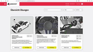 Die virtuelle Werkstatt von autoFACHMANN bietet zahlreiche Übungen, an denen Azubis realitätsnah arbeiten können. (Bild: VCG)