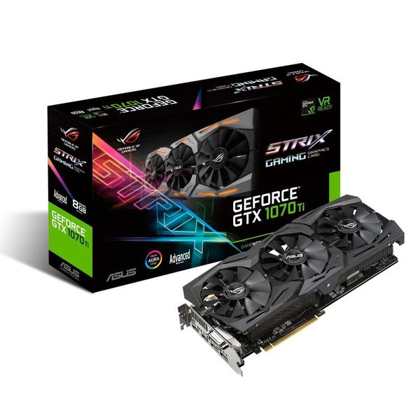 Die Asus ROG Strix Geforce GTX 1070 Ti gibt es als Standard- und als Advanced-Version mit etwas höherem Takt. (Asus)