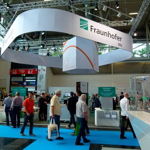 Der Messestand des Fraunhofer IPA stellte die Cloud-Lösung Virtual Fort Knox in den Mittelpunkt.