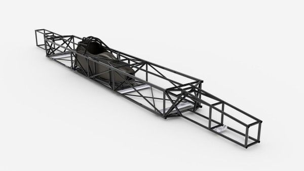 Das Chassis des VBB-3 ist 11 m lang und 1 m breit (Bild: Venturi Automobiles)