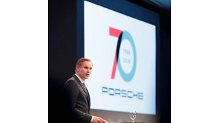 Oliver Blume, Vorstandsvorsitzender der Porsche AG, verkündete kürzlich die Aktivitäten, mit denen der Hersteller 2018 das 70-jährige Bestehen der Marke feiert. (Porsche)