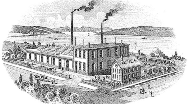 Um 1900: Die Stäubli Fabrik in Horgen.  (Stäubli)