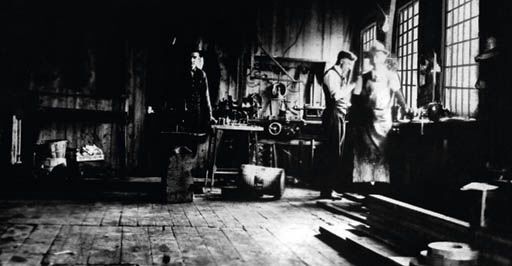 Arthur Parker und Carl Klamm in ihrer Werkstatt in Cleveland. (Parker Hannifin)