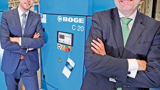 Die Boge-Geschäftsführer, Thorsten Meier (li.) und Wolf Meier-Scheuven, blicken 2015 optimistisch entgegen. (Bild: Boge Kompressoren)