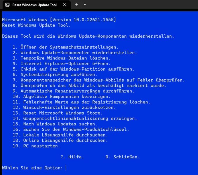 Das Reset Windows Update Tool kann die Suche nach Windows-Updates anstoßen und Fehler bei Windows-Update beheben. (Bild: Microsoft - Joos)