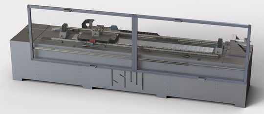 Prüfstand am ISW mit KGT-Vorschubachse, Lineardirektantrieb und Zusatzsensorik.(Bild:  ISW)
