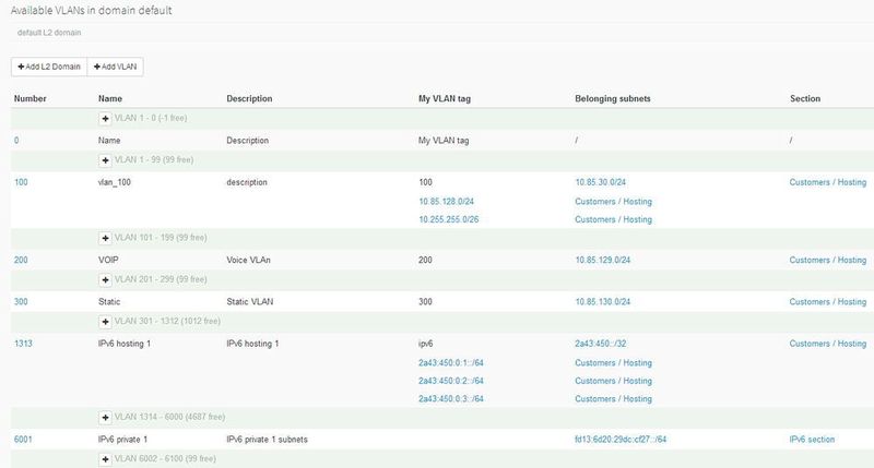 VLANs binden sich perfekt in die Dokumentation und Verwaltung der IP-Adressen ein. Die verknüpften Subnetze sind direkt in den VLANs verlinkt. Das ermöglicht einen schnellen Wechsel zwischen den dokumentierten Bereichen. (Joos)