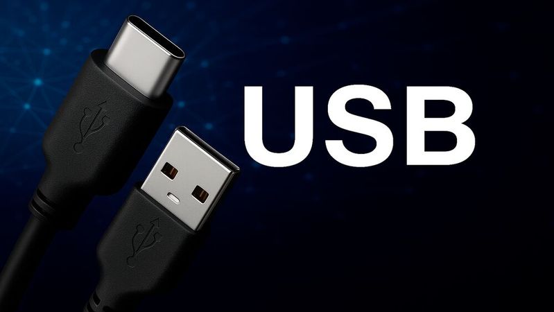 Die USB-Schnittstelle verbindet verschiedene Geräte per Plug-and-Play miteinander. Über die Schnittstelle lassen sich Daten übertragen oder Geräte mit Energie versorgen.(Bild:  Copilot / KI-generiert)