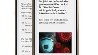 Die Online-Schulung vermittelt die wichtigsten Grundsätze des Infektionsschutzes am Arbeitsplatz.
 (DMS Deutsche Mittelstandsschutz GmbH)