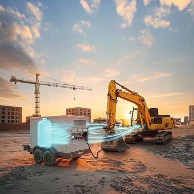 Mobile Batteriespeicher versorgen Baustellen und Off Grid Anwendungen zuverlässig, flexibel, robust und emissionsfrei mit Energie. (Bild: Phoenix Contact)