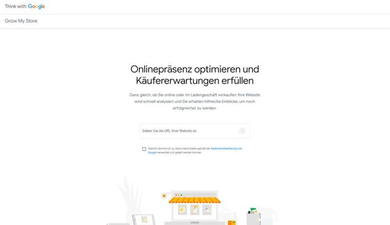Startseite von „Grow my Store“. (Google)